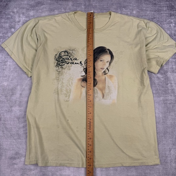 Sarah Evans Shirt Mens Large Yellow 2008 The Greatest Cities Tour Music Band - Picture 9 of 12